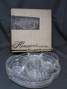 Vintage 1950's Federal Glass Homestead Snack Set