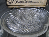 Vintage 1950's Federal Glass Homestead Snack Set