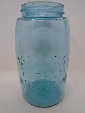 Vintage Blue Mason Quart Jar( Nov 30 1858) | Ozzy's Antiques, Collectibles & More