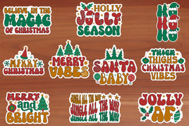 Retro Christmas Sticker Sheet-10 Stickers | Ozzy's Antiques, Collectibles & More