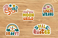 Retro Hippie Sticker Sheet-15 Stickers | Ozzy's Antiques, Collectibles & More