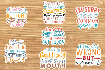 Sarcastic Sticker Sheet-15 Stickers | Ozzy's Antiques, Collectibles & More