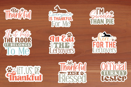 Thanksgiving Dog Stickers-10 Stickers | Ozzy's Antiques, Collectibles & More