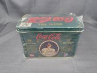 Vintage 1994 Green Metal Art Tin Coca Cola With 20 Collectors Cards | Ozzy's Antiques, Collectibles & More