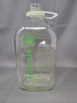 Vintage Hartzler Dairy Glass Milk Jug 64oz- Wooster OH | Ozzy's Antiques, Collectibles & More