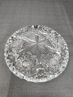 Vintage 6" round brilliant crystal clear american cut ashtray