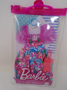 Barbie Doll Clothes Floral Dress with Puffy Sleeves and 2 Accessories | Ozzy's Antiques, Collectibles & More