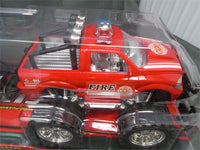 Fire Rescue Trailer Truck With ATV- Friction Powered | Ozzy's Antiques, Collectibles & More