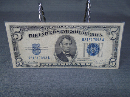 1934D United States Five Dollar Silver Certificate Blue Seal | Ozzy's Antiques, Collectibles & More