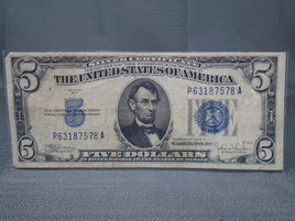 1934 United States Five Dollar Silver Certificate Blue Seal | Ozzy's Antiques, Collectibles & More