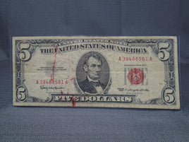 1963 United States Five Dollar Red Seal | Ozzy's Antiques, Collectibles & More