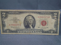 1963 United States Jefferson Two Dollar Bill Red Seal | Ozzy's Antiques, Collectibles & More