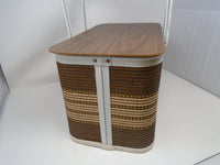 1950's-60'  Brown Wicker Redmon Picnic Basket | Ozzy's Antiques, Collectibles & More