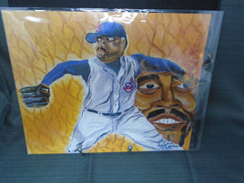 Artist Rendering CC Sabathia By Omar Vizquel- Signed 8 x 10 | Ozzy's Antiques, Collectibles & More