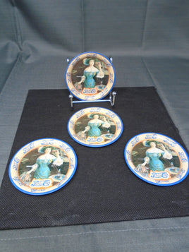 Vintage Victorian Lady Pepsi Cola Tin Coasters Set Of 4  Round 3 1/2 inch | Ozzy's Antiques, Collectibles & More