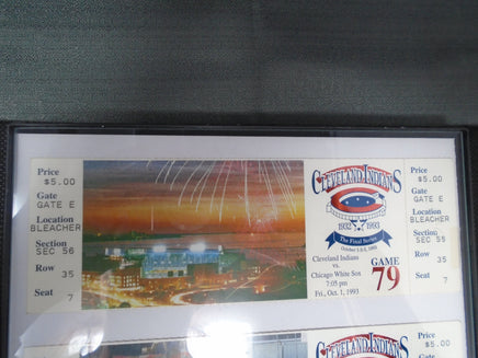 1993 Cleveland Indians Final Series Municipal Stadium Tickets In 8 x 10 Frame | Ozzy's Antiques, Collectibles & More