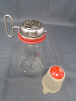Vintage Glass Nut Grinder- With plastic measuring lid - No chips, No cracks