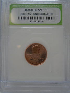 2007-D Lincoln 1c Brilliant Uncirculated | Ozzy's Antiques, Collectibles & More
