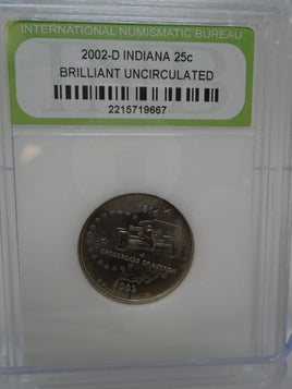 2002-D Indiana 25c Brilliant Uncirculated | Ozzy's Antiques, Collectibles & More