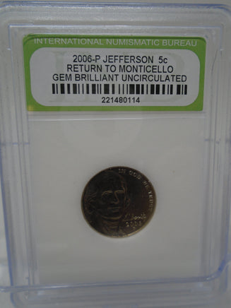 2006-P Jefferson 5c Return To Monticello Gem Brilliant Uncirculated | Ozzy's Antiques, Collectibles & More