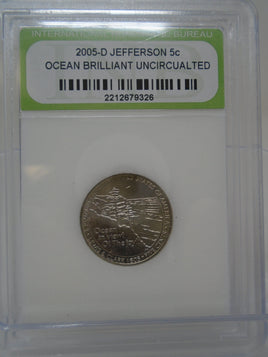 2005-D Jefferson 5c Ocean Brilliant Uncirculated | Ozzy's Antiques, Collectibles & More