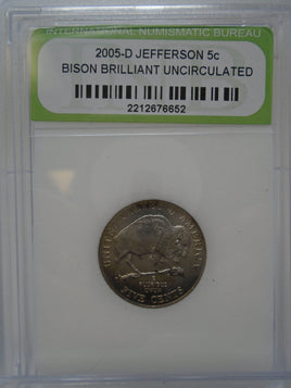 2005 -D Jefferson 5c Bison Brillian Uncirculated | Ozzy's Antiques, Collectibles & More