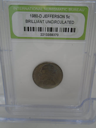 1980-D Jefferson 5c Brilliant Uncirculated | Ozzy's Antiques, Collectibles & More