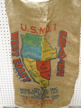 West Coast Potatoes Burlap Sack | Ozzy's Antiques, Collectibles & More