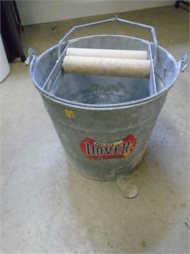 Vintage Dover #412 Mop Bucket W/Wooden Rollers & Foot Peddle | Ozzy's Antiques, Collectibles & More