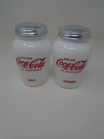 Coca Cola  Glass Salt & Pepper Shakers | Ozzy's Antiques, Collectibles & More