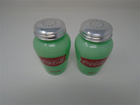 Coca Cola Glass Jadite Salt & Pepper Shakers | Ozzy's Antiques, Collectibles & More