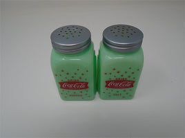 Coca Cola Glass Jadite Salt & Pepper Shakers | Ozzy's Antiques, Collectibles & More