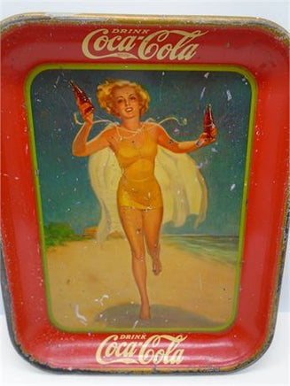 Vintage 1937 Coca Cola Tray Running Girl | Ozzy's Antiques, Collectibles & More