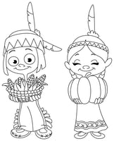 Kids Thanksgiving Coloring Pages | Ozzy's Antiques, Collectibles & More